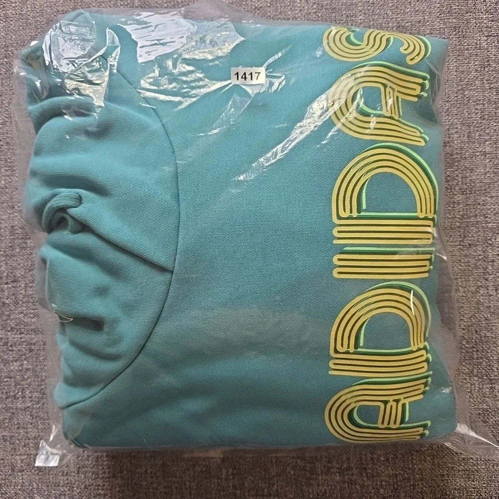Adidas Hoodie Mens LT Large Tall Powder Blue Retro MSRP $55